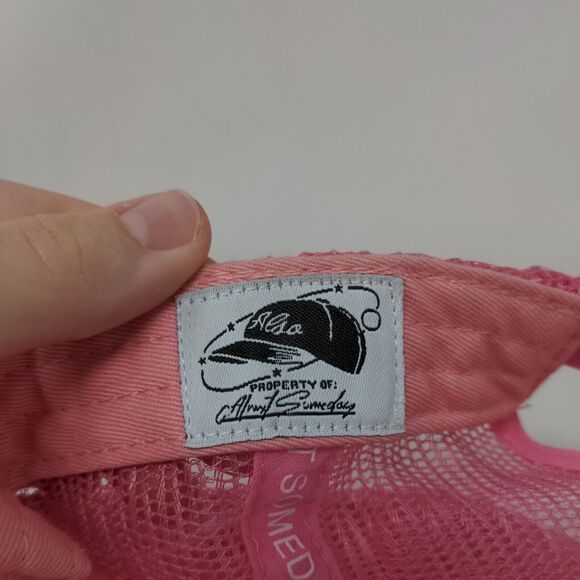 Almost Someday Snapback Trucker Hat Pink One Size Adjustable Mesh Back - Picture 7 of 7
